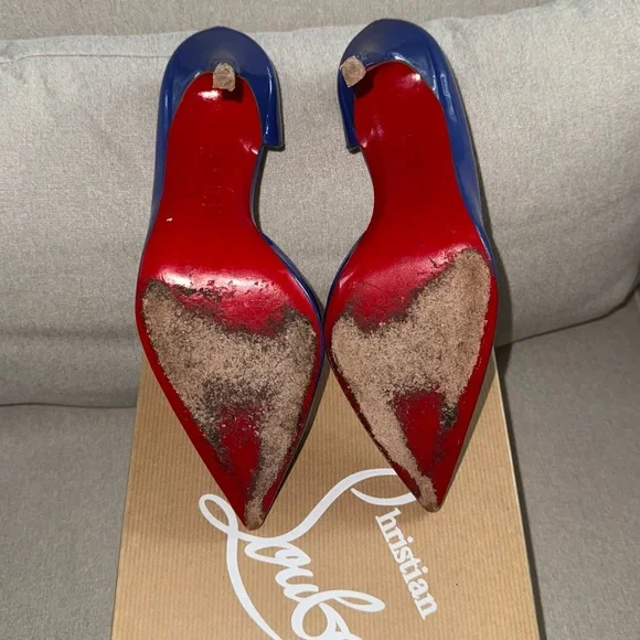 Christian Louboutin Iriza 100mm Pervenche Patent Pumps - Picture 7 of 10